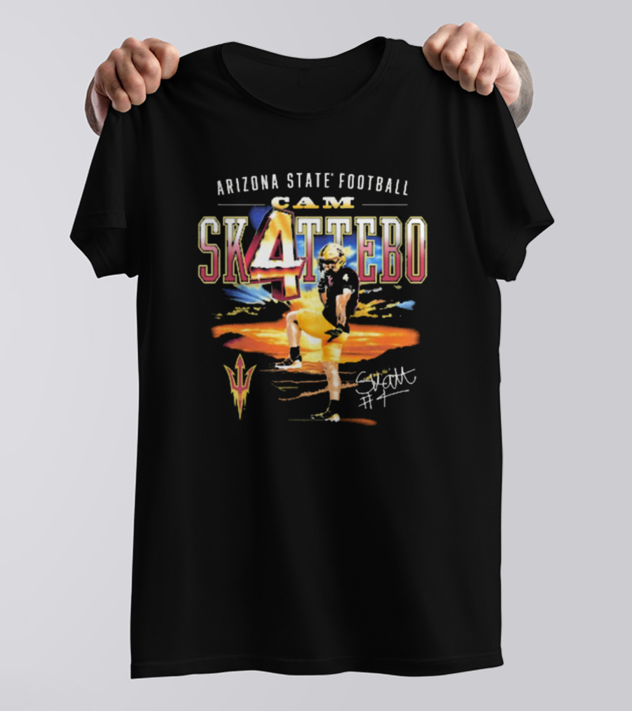 Arizona State Sun Devils Cam Skattebo Number 4 Football 90s T-Shirt