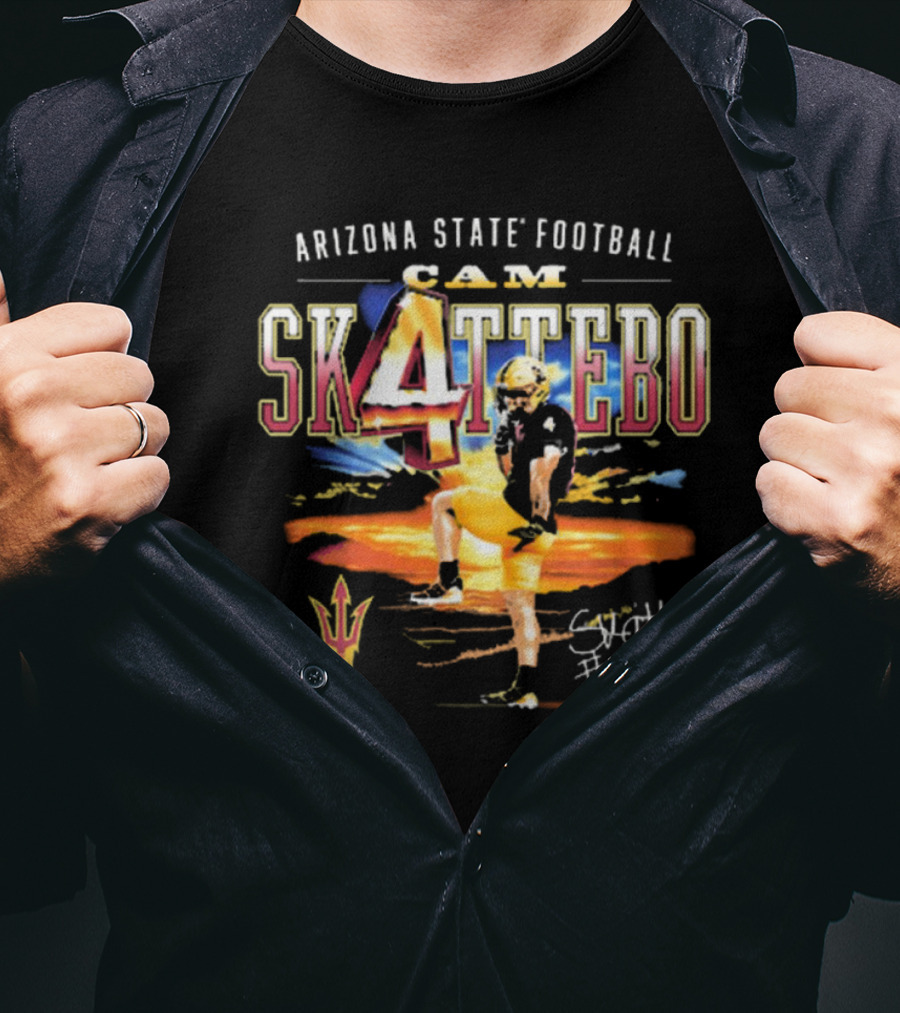 Arizona State Sun Devils Cam Skattebo Number 4 Football 90s T-Shirt