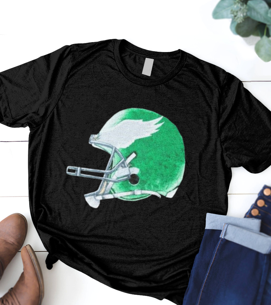 Eagles Green Winged Football Helmet T-Shirt
