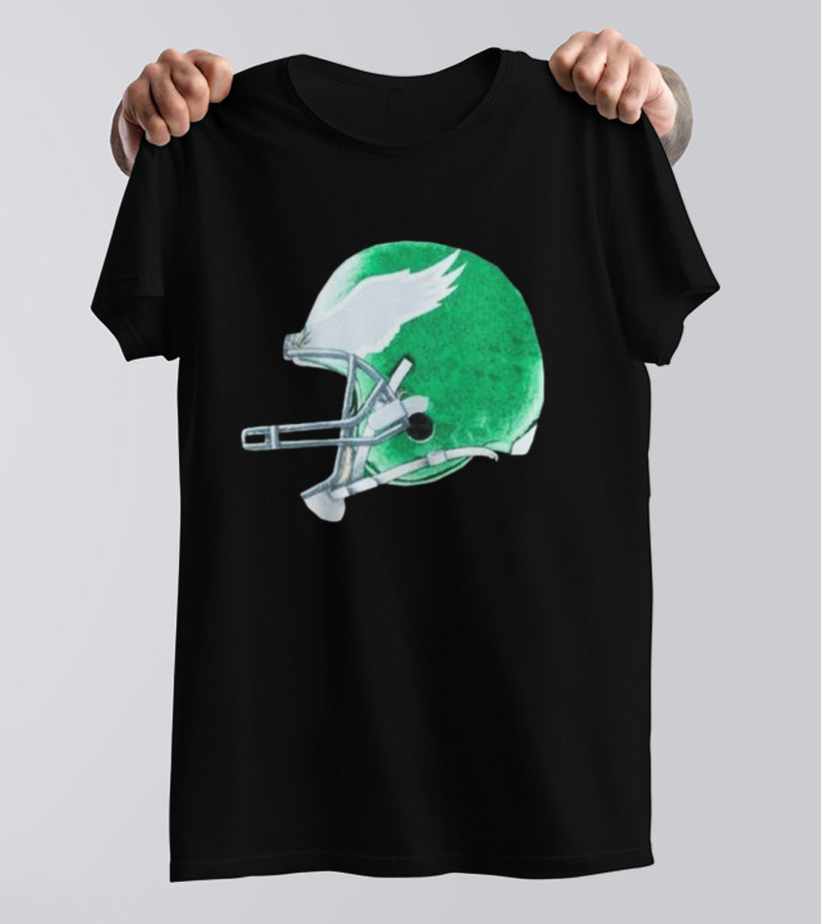 Eagles Green Winged Football Helmet T-Shirt