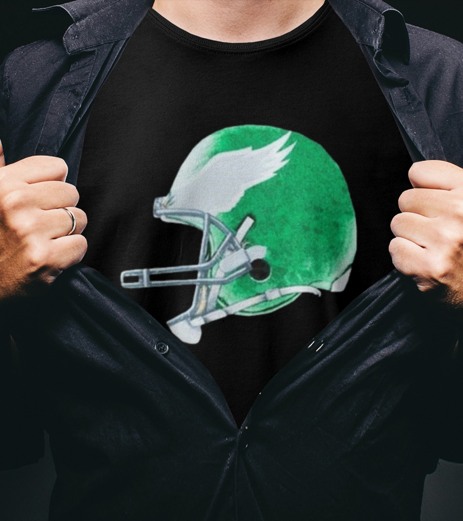 Eagles Green Winged Football Helmet T-Shirt