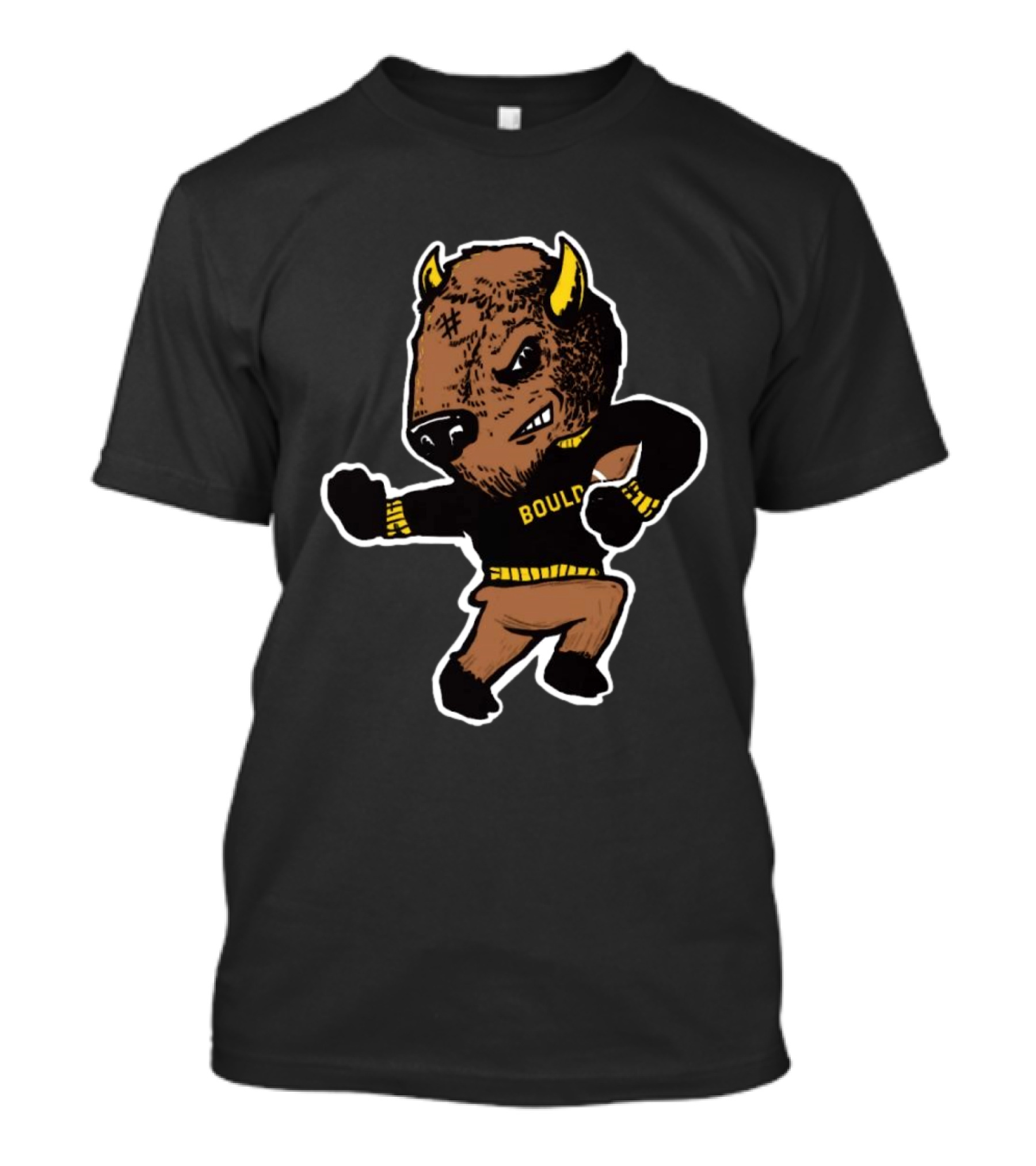 Boulder Buffalo Mascot Pose Travis Hunter Colorado T-Shirt