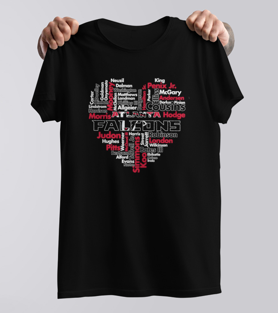 Atlanta Falcons Heart Players Names T-Shirt