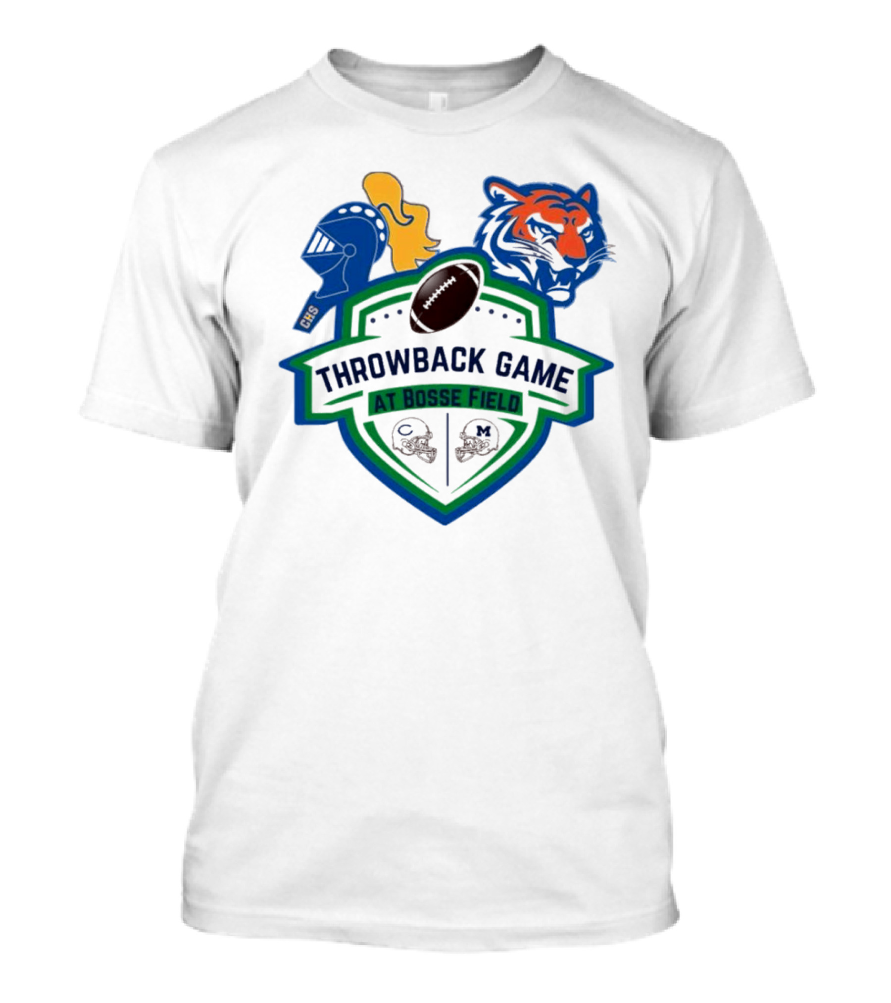 Throwback Game At Bosse Field Memorial Central Tigers Knights Football Showdown T-Shirt