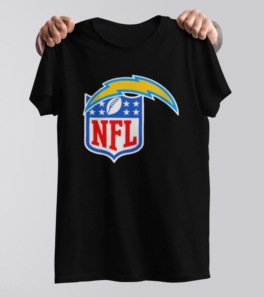 Los Angeles Chargers NFL Lightning Bolt Shield Emblem T-Shirt