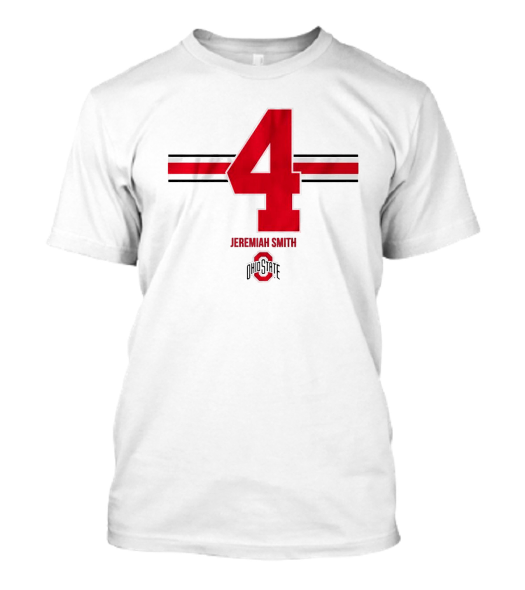 Ohio State Football Jeremiah Smith 4 Jersey Logo Stripes T-Shirt
