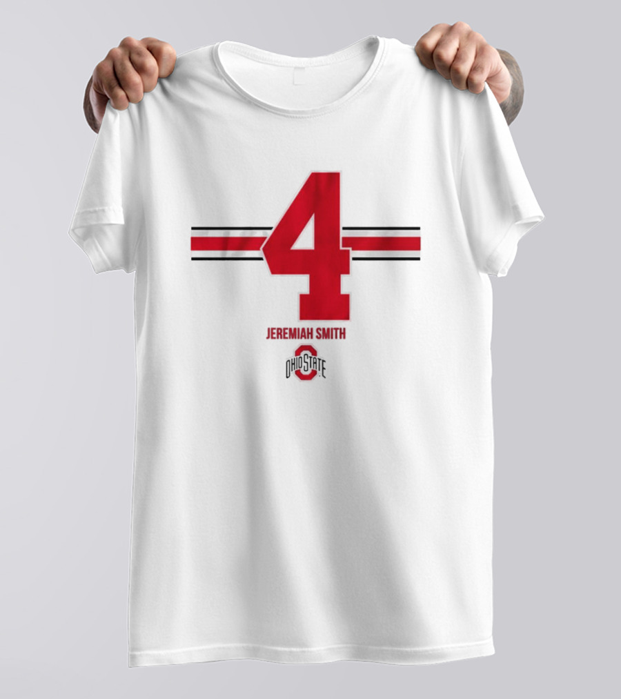 Ohio State Football Jeremiah Smith 4 Jersey Logo Stripes T-Shirt