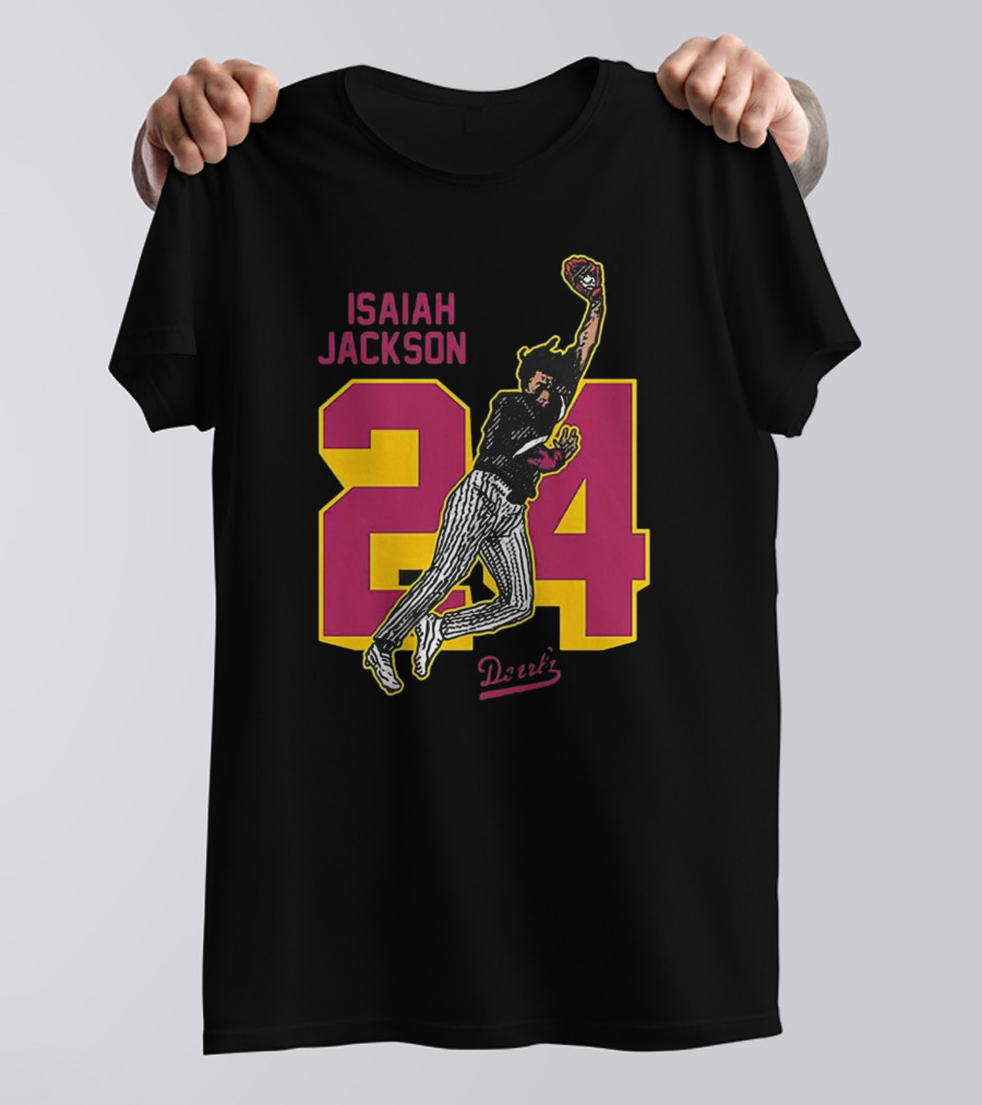 Isaiah Jackson 24 Arizona State Baseball Player Dunk Action T-Shirt