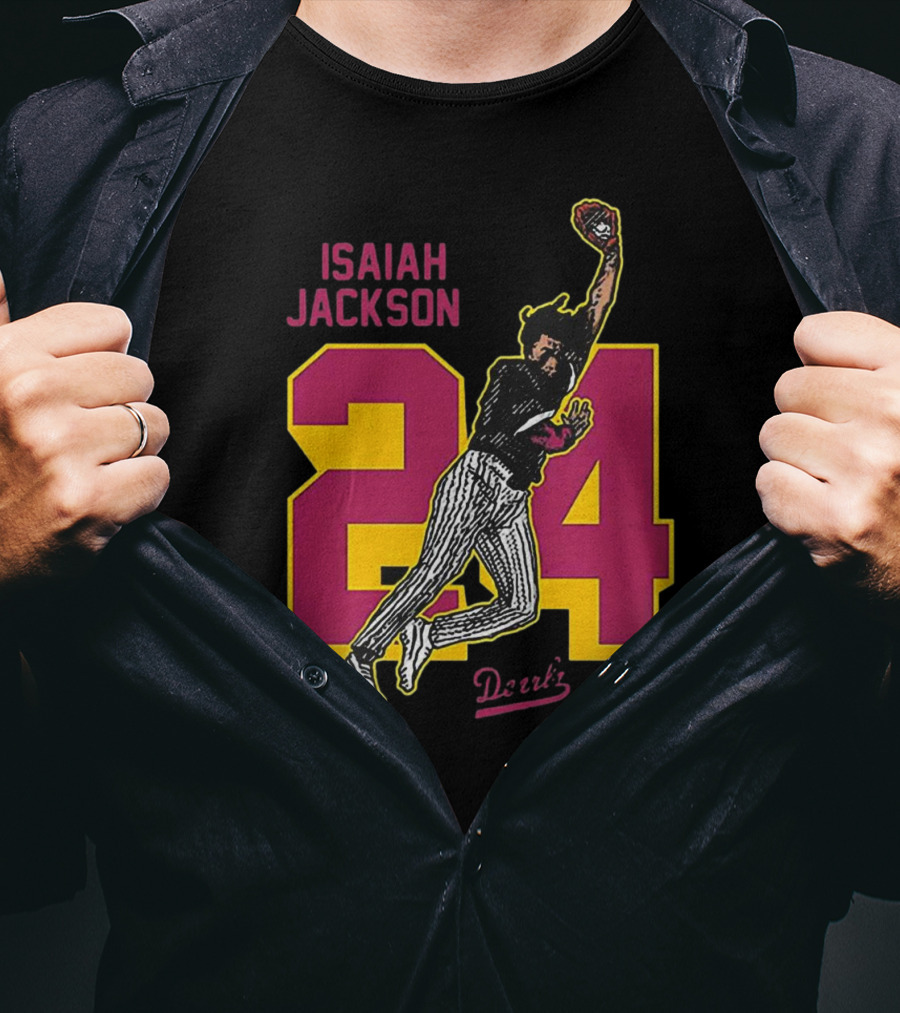 Isaiah Jackson 24 Arizona State Baseball Player Dunk Action T-Shirt