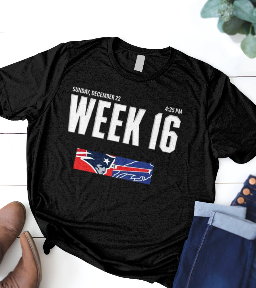 Sunday December 22 New England Patriots At Buffalo Bills Week 16 4:25 PM T-Shirt