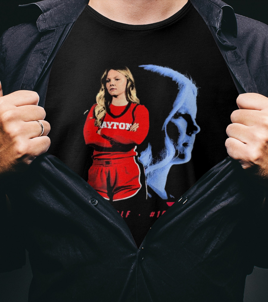 Ivy Wolf Dayton Flyers #10 Basketball Portrait With Team T-Shirt