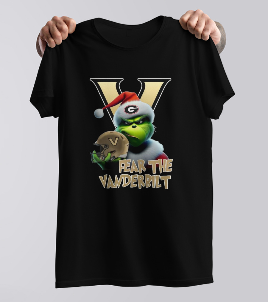Santa Grinch Fear The Vanderbilt Commodores Helmet T-Shirt