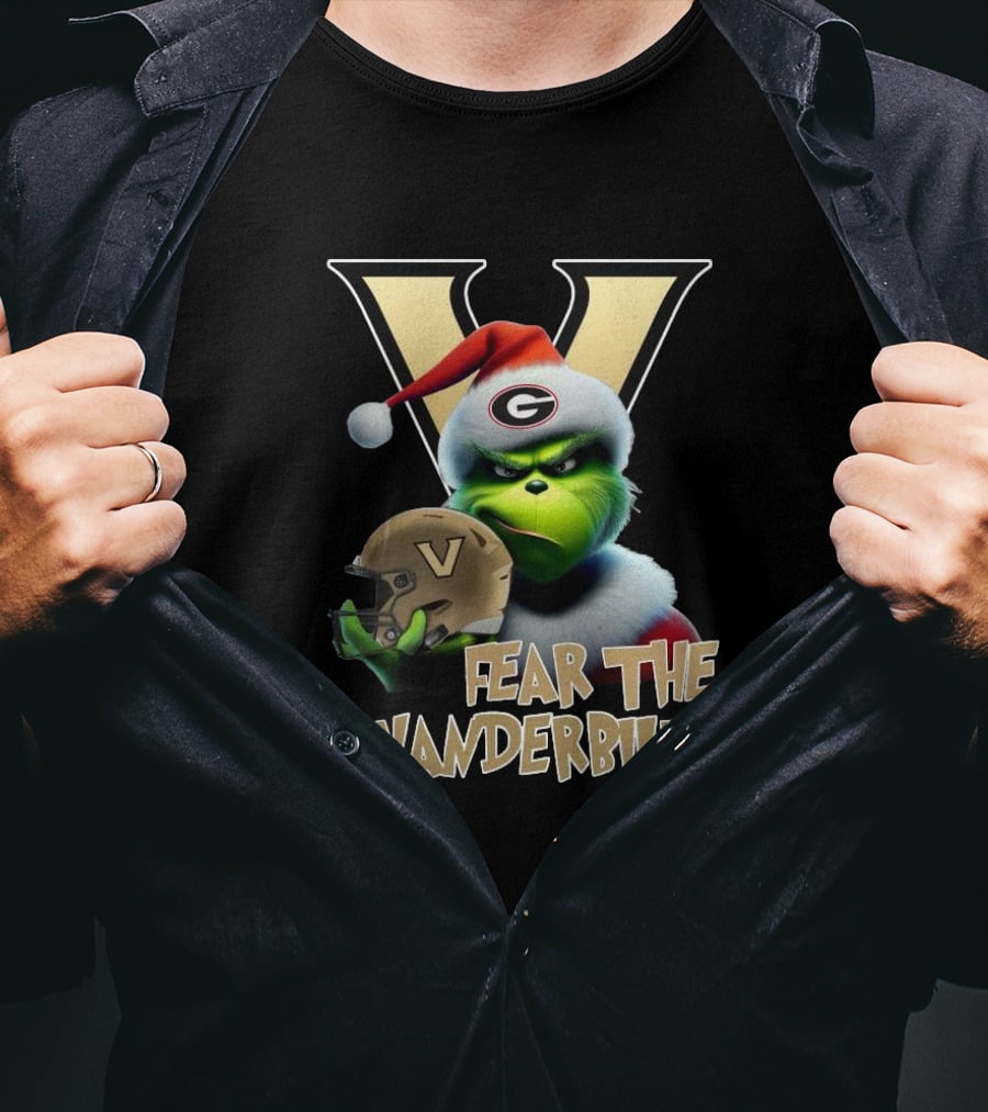 Santa Grinch Fear The Vanderbilt Commodores Helmet T-Shirt