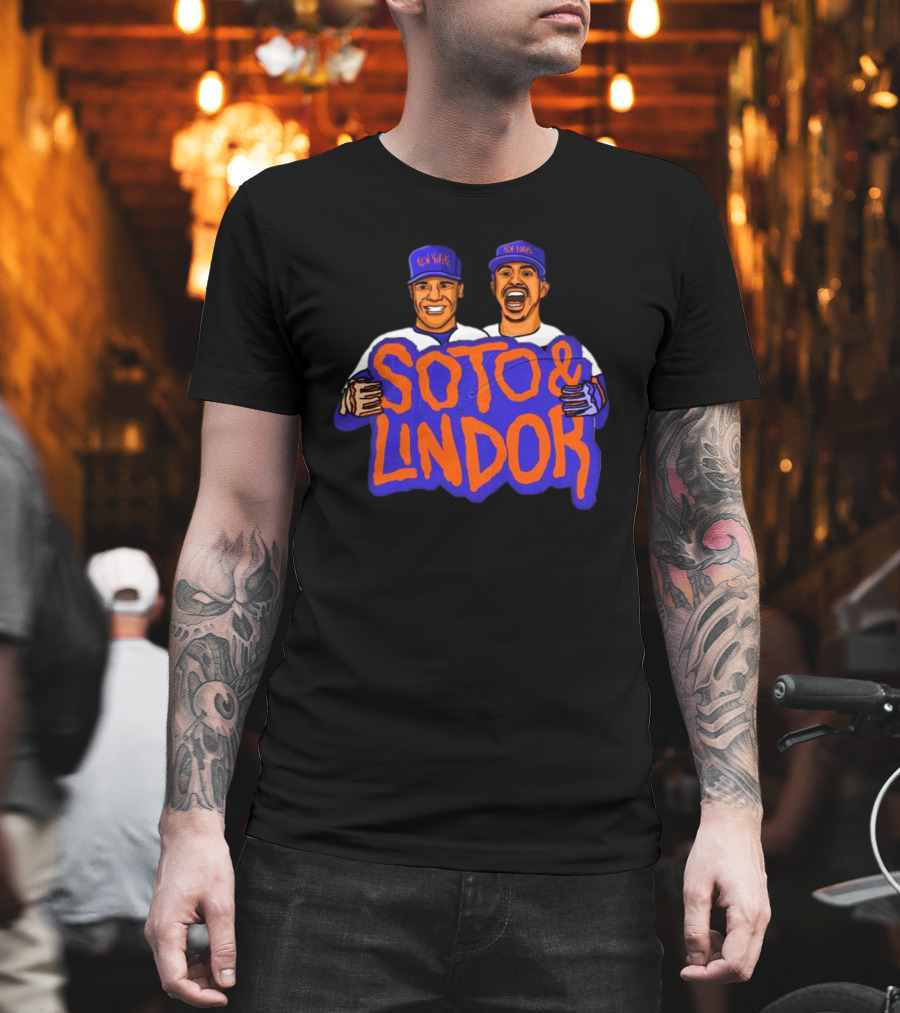 Soto And Lindor New York Mets MLB Caricatures T-Shirt