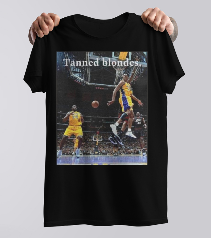 Tanned Blondes Basketball Lakers-Sixers Game Scene T-Shirt