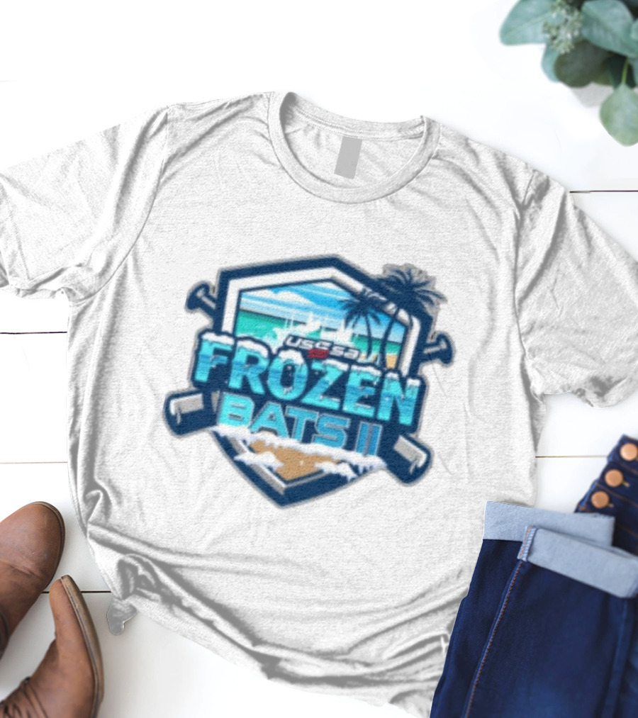 USSSA Frozen Bats II February 22-23 2025 Baseball Tropical Palm Beach Shield T-Shirt