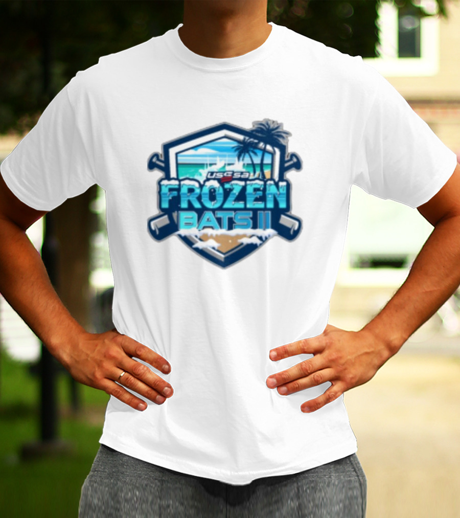 USSSA Frozen Bats II February 22-23 2025 Baseball Tropical Palm Beach Shield T-Shirt