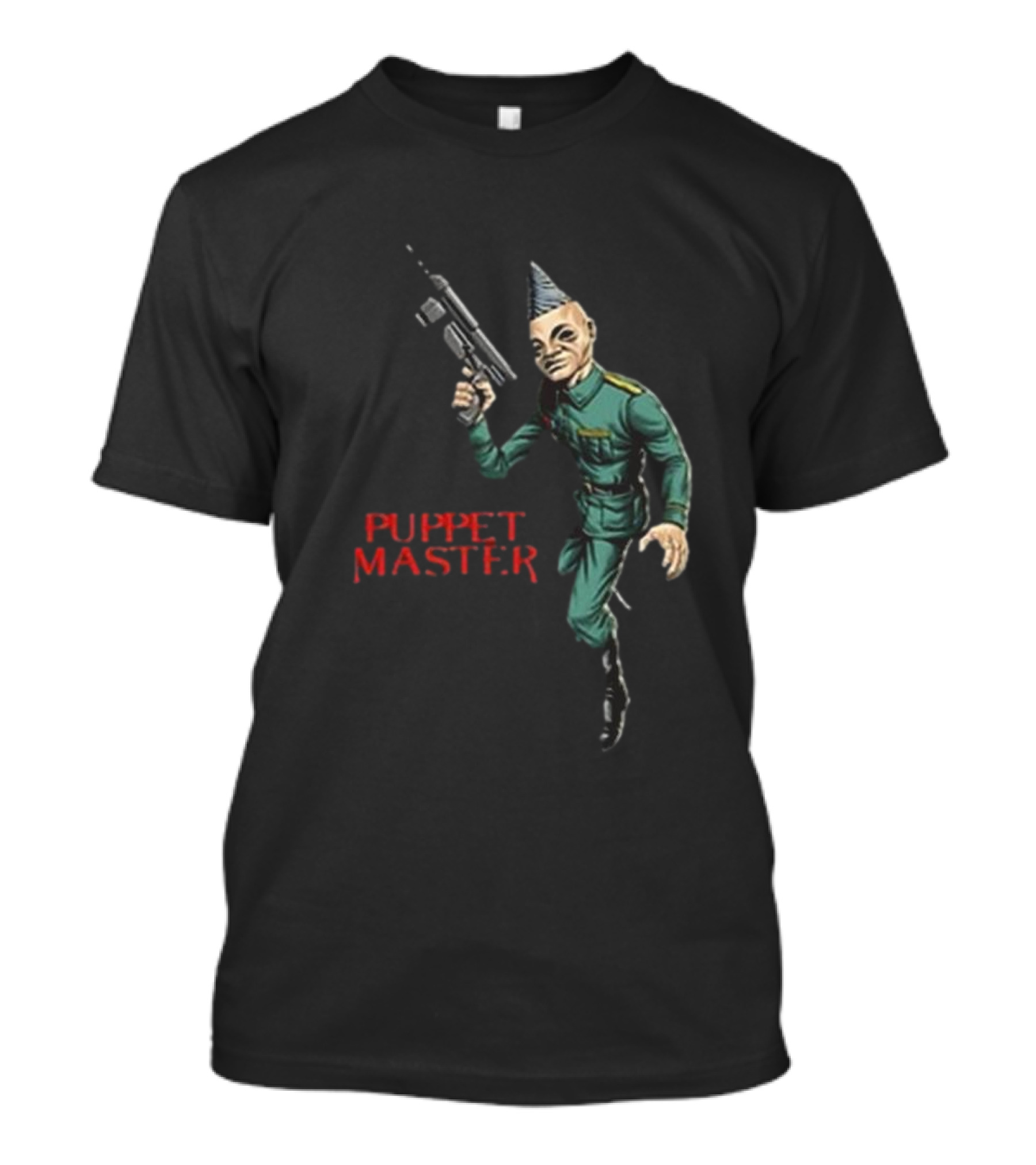 Bull Airs Puppet Master Character With Gun T-Shirt