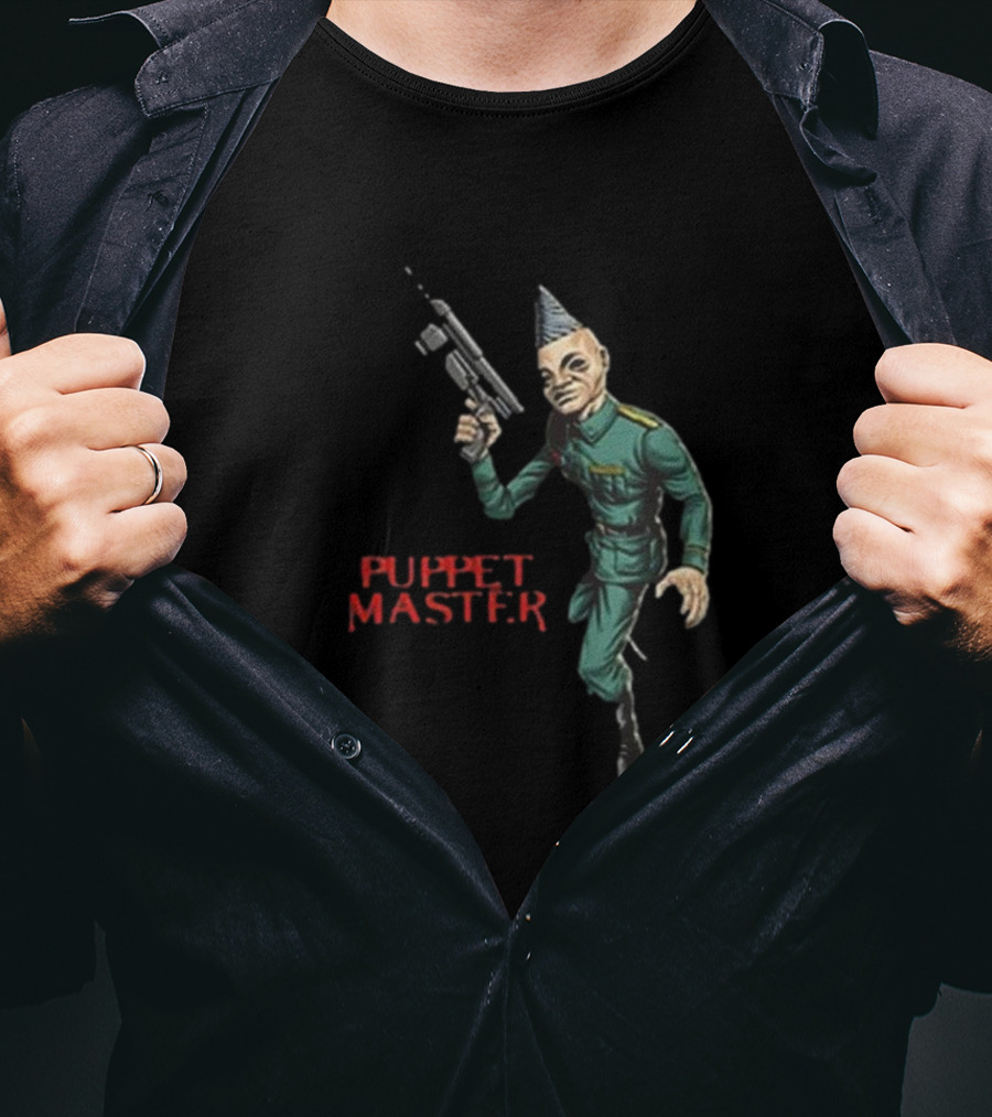 Bull Airs Puppet Master Character With Gun T-Shirt