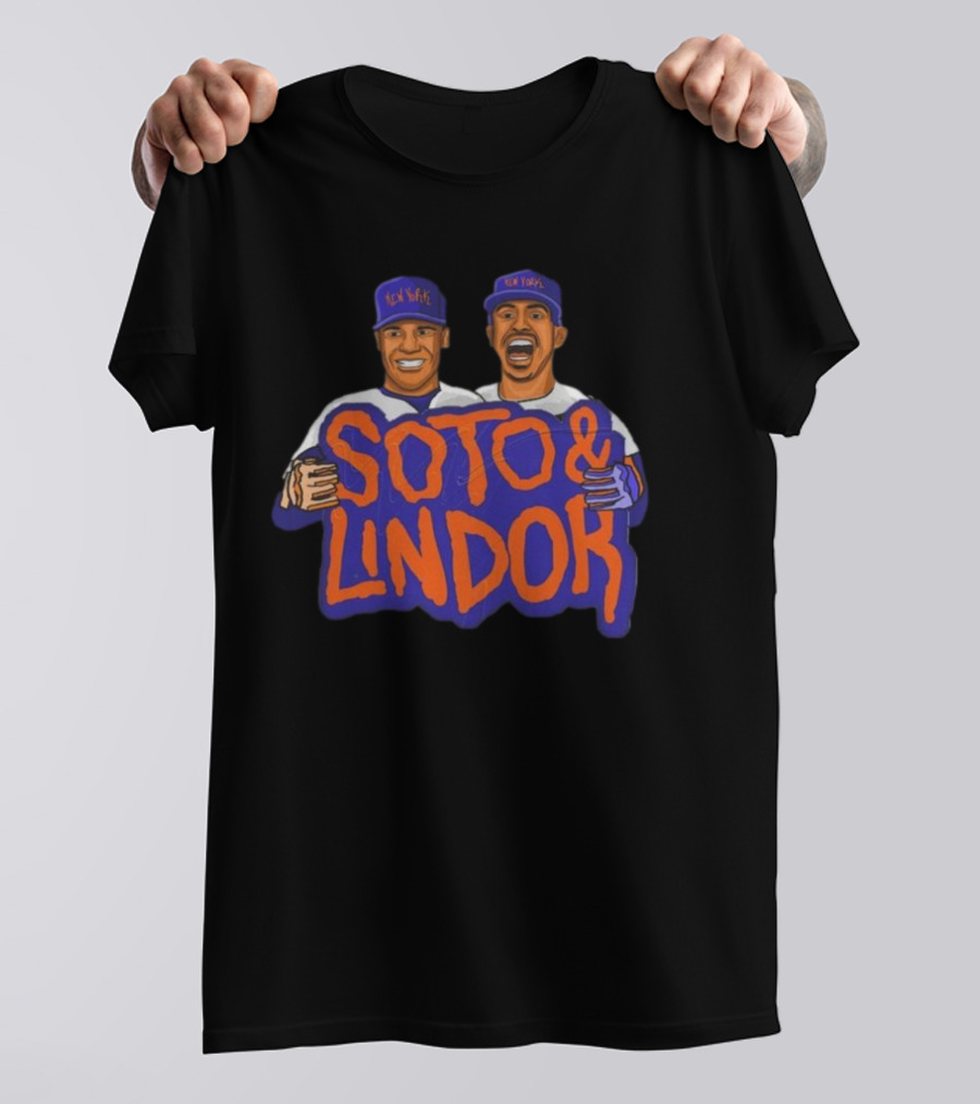 New York Soto And Lindor Caricature Duo T-Shirt