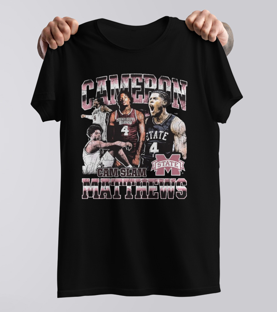 Cameron Matthews Cam Slam Mississippi State Basketball Bulldogs 90s T-Shirt