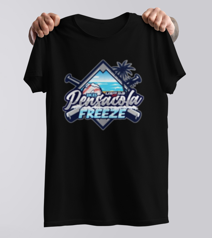 Pensacola Freeze 2K25 USSSA Feb 15-16 Snowy Baseball Mountain Palm Tree Event T-Shirt