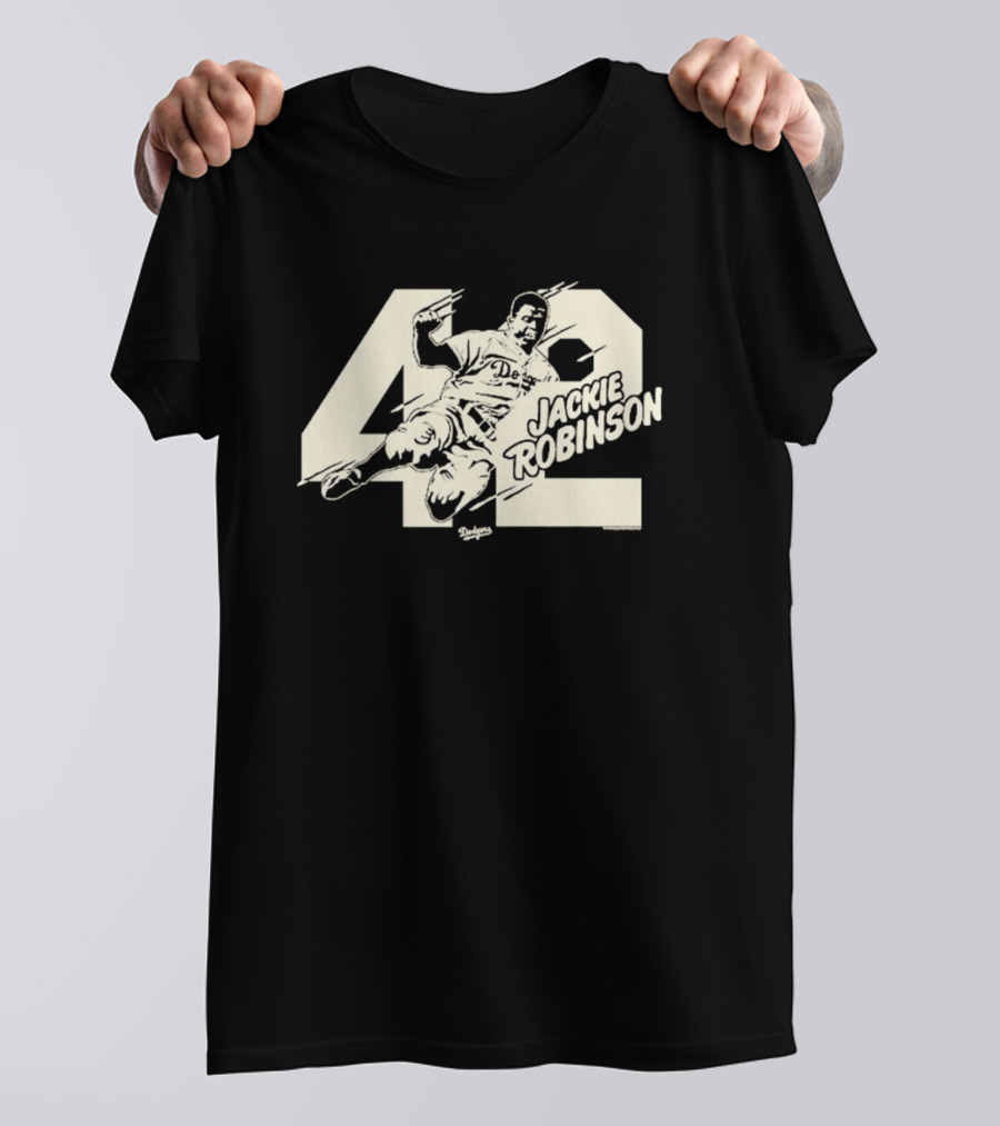 Jackie Robinson Dodgers Sliding 42 MLB Los Angeles T-Shirt
