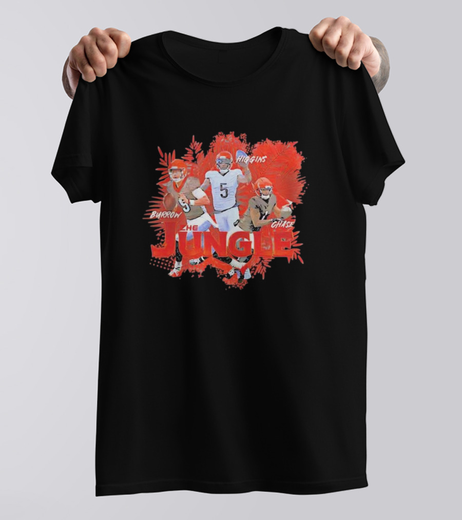 Burrow Higgins Chase The Jungle Cincinnati Bengals NFL T-Shirt