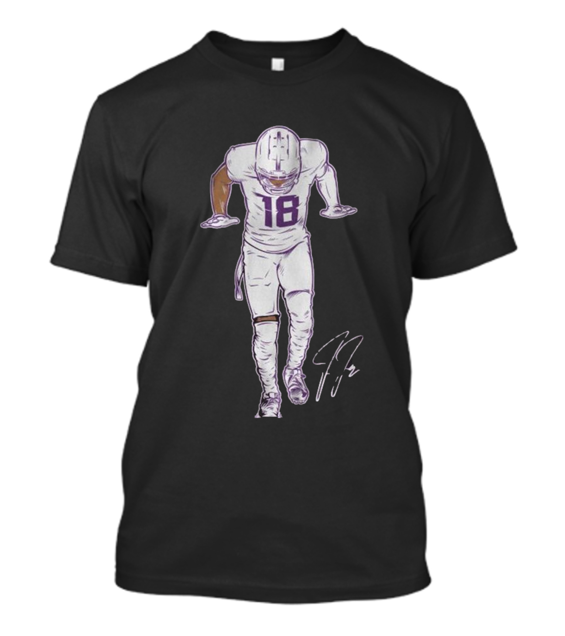 Justin Jefferson The Silencer Signature Number 18 White Uniform T-Shirt