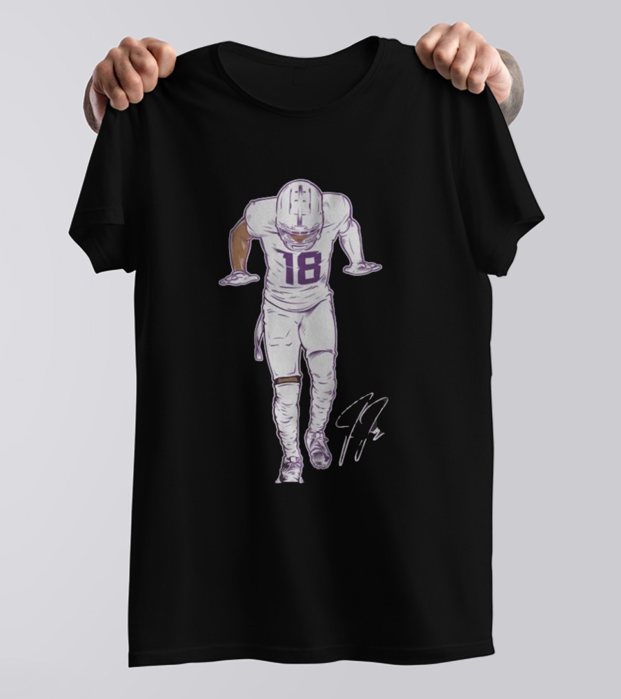Justin Jefferson The Silencer Signature Number 18 White Uniform T-Shirt