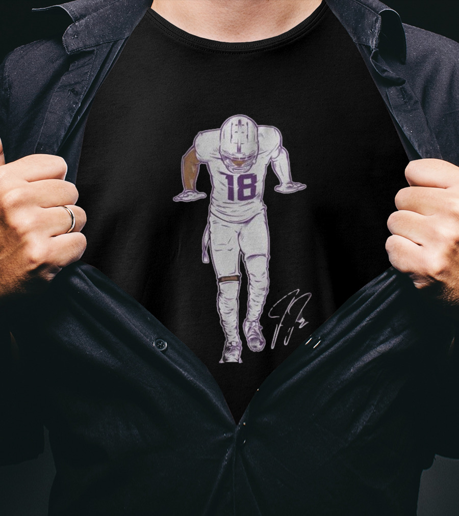 Justin Jefferson The Silencer Signature Number 18 White Uniform T-Shirt