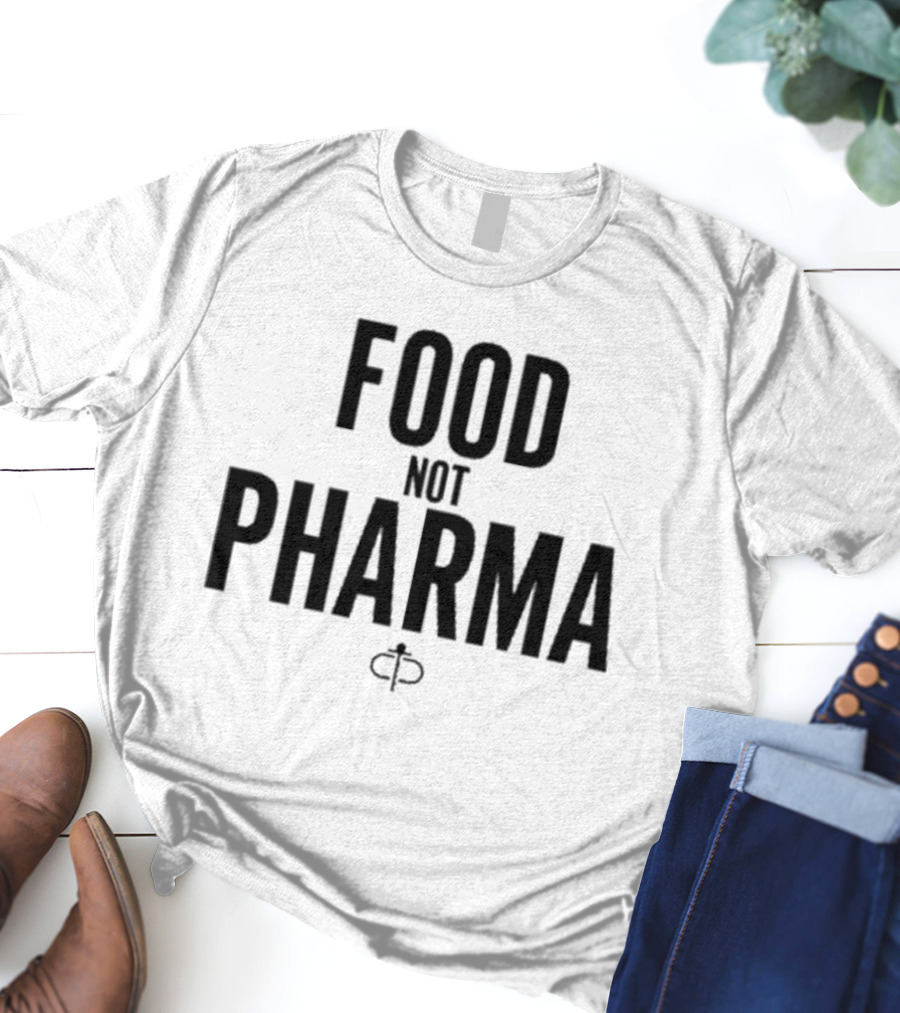 Food Not Pharma Text Icon Featuring Ian Carroll T-Shirt