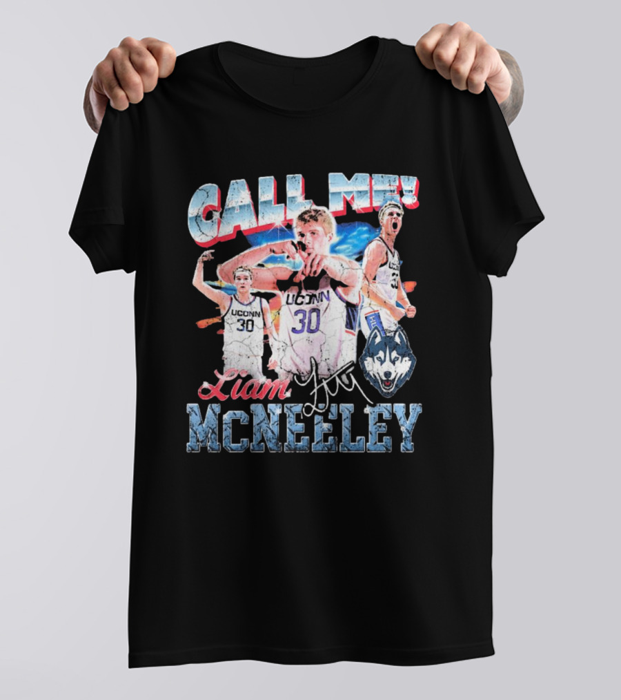 Liam McNeeley Call Me UConn Huskies Retro 90s Signature 30 T-Shirt