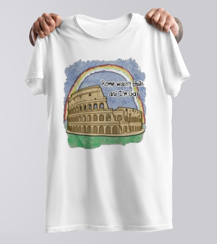 Marcuspork Rome Wasn’t Built And I’m Gay With Colosseum And Rainbow T-Shirt