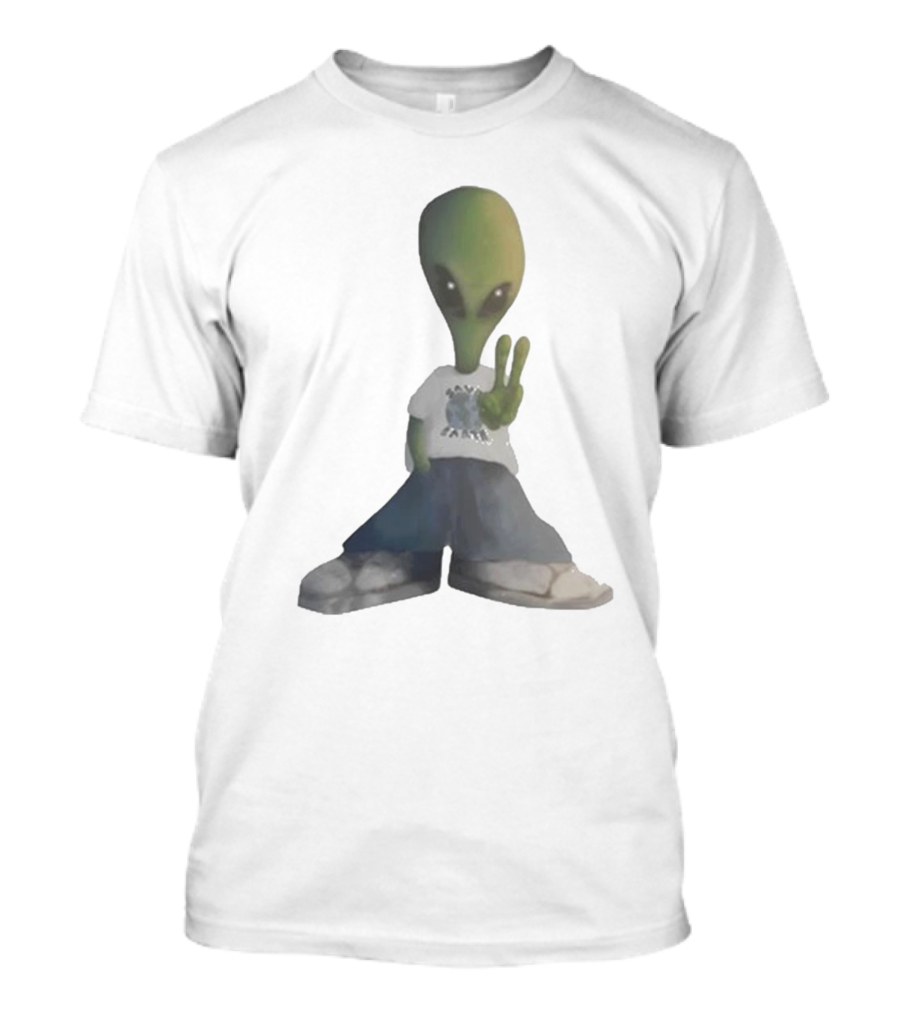 Save Earth Alien Peaceful Message T-Shirt