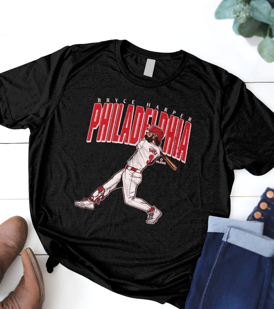 Bryce Harper Philadelphia Baseball Player Swing T-Shirt