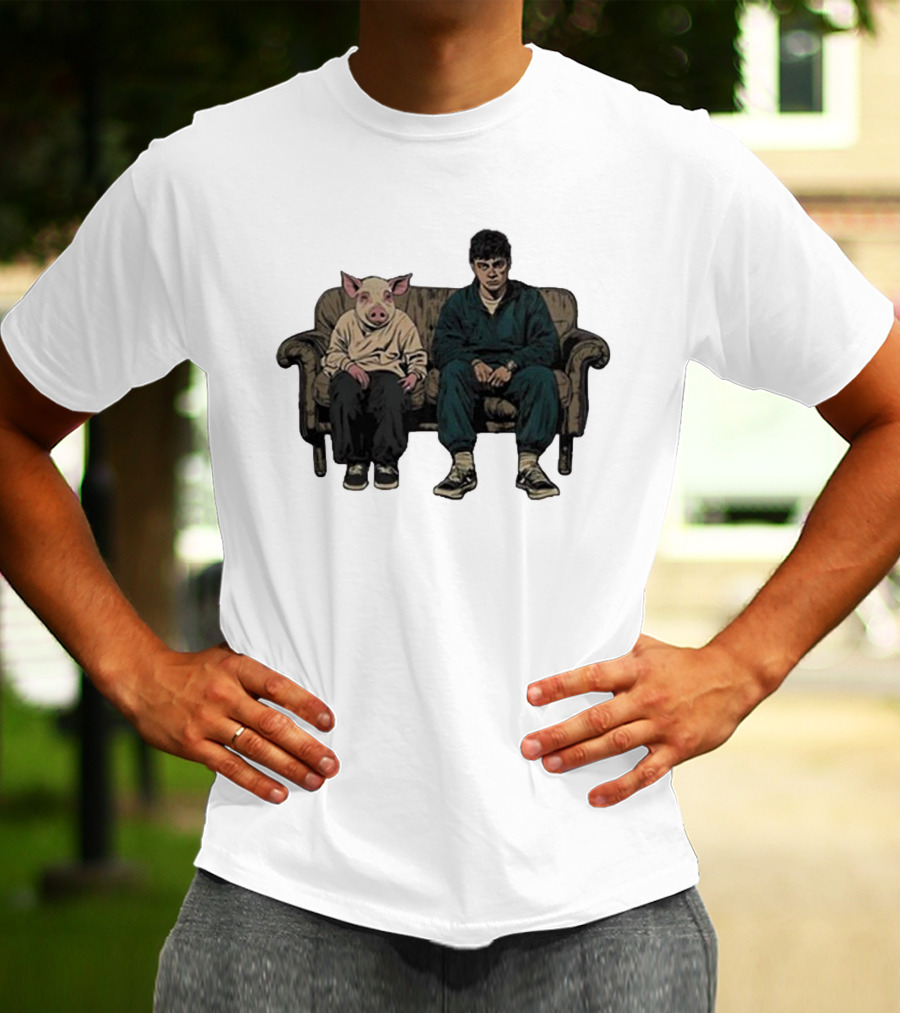 RenMakes Ren Couch Pig Painting Sitting Together T-Shirt