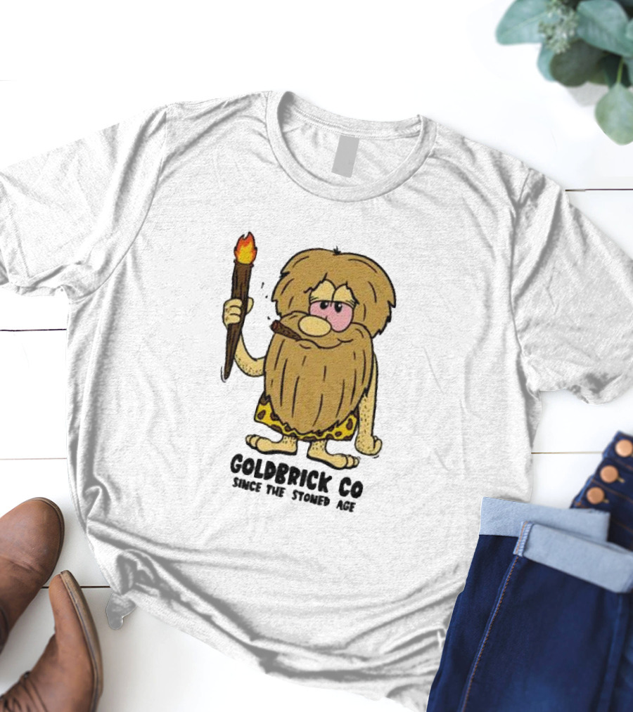Goldbrick Co Since The Stoned Age Caveman With Torch And Cigar T-Shirt