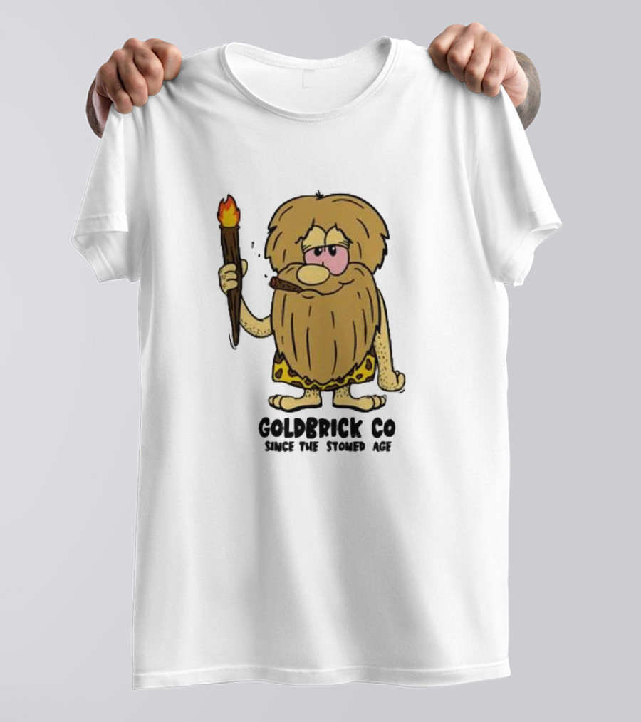 Goldbrick Co Since The Stoned Age Caveman With Torch And Cigar T-Shirt