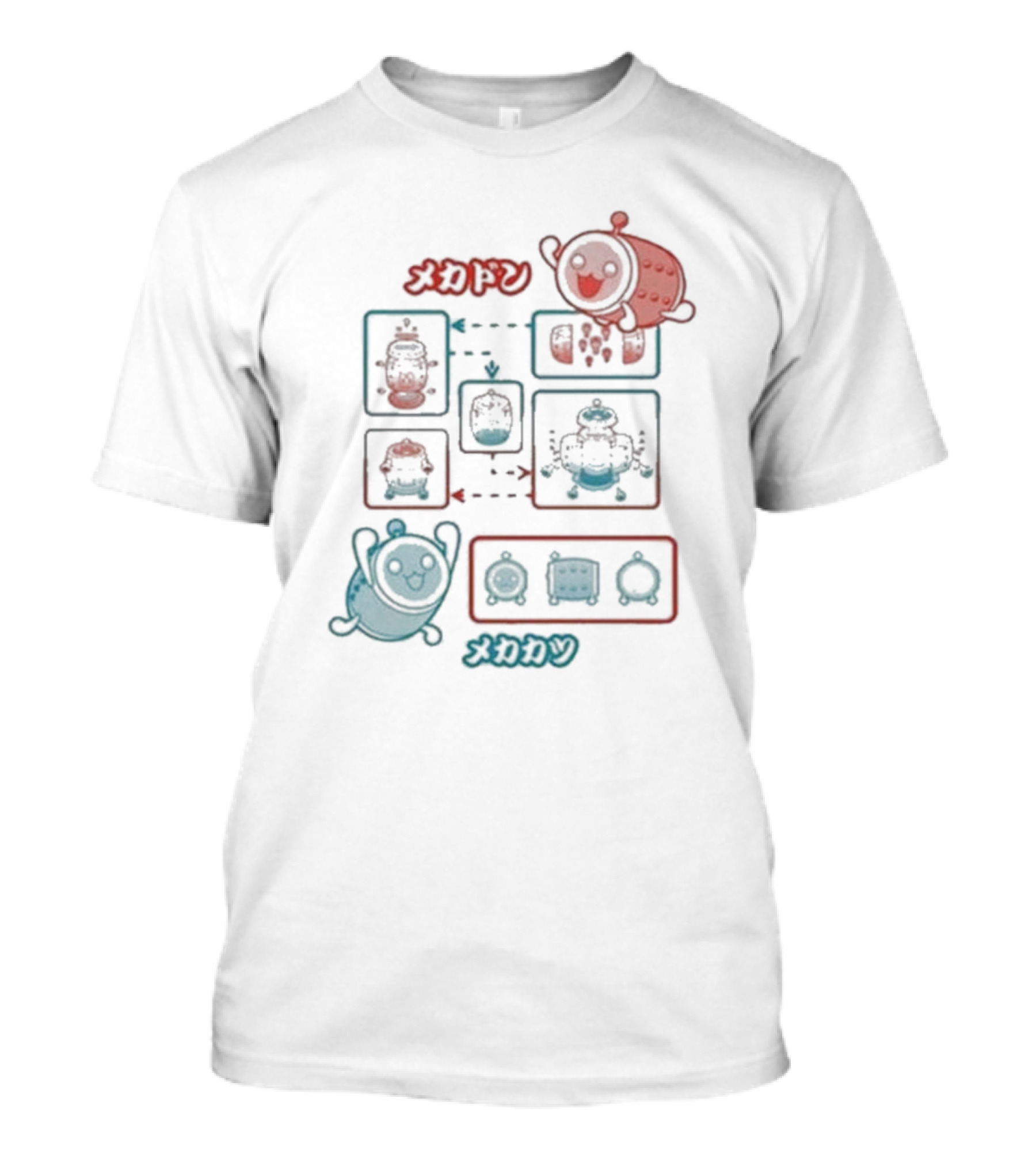 Taiko No Tatsujin Mecha Don Mekadon Mekakatsu Mechanism Diagram T-Shirt