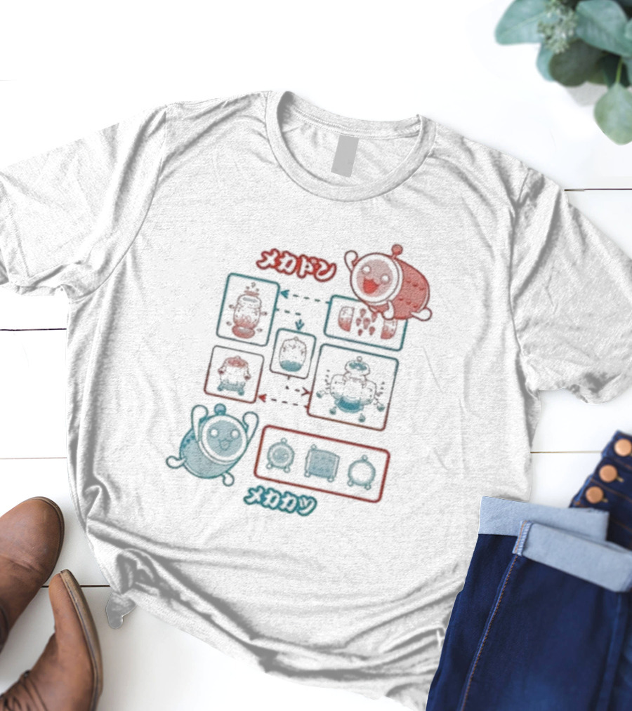 Taiko No Tatsujin Mecha Don Mekadon Mekakatsu Mechanism Diagram T-Shirt