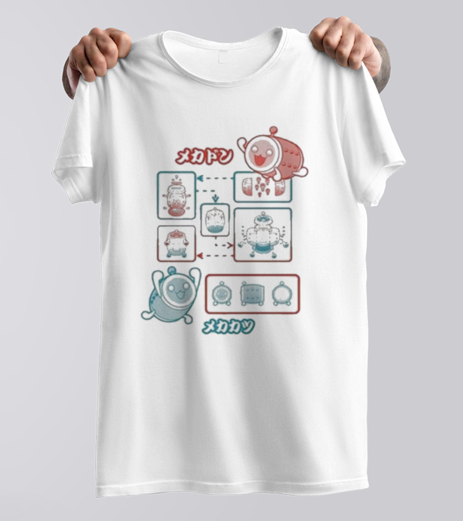 Taiko No Tatsujin Mecha Don Mekadon Mekakatsu Mechanism Diagram T-Shirt
