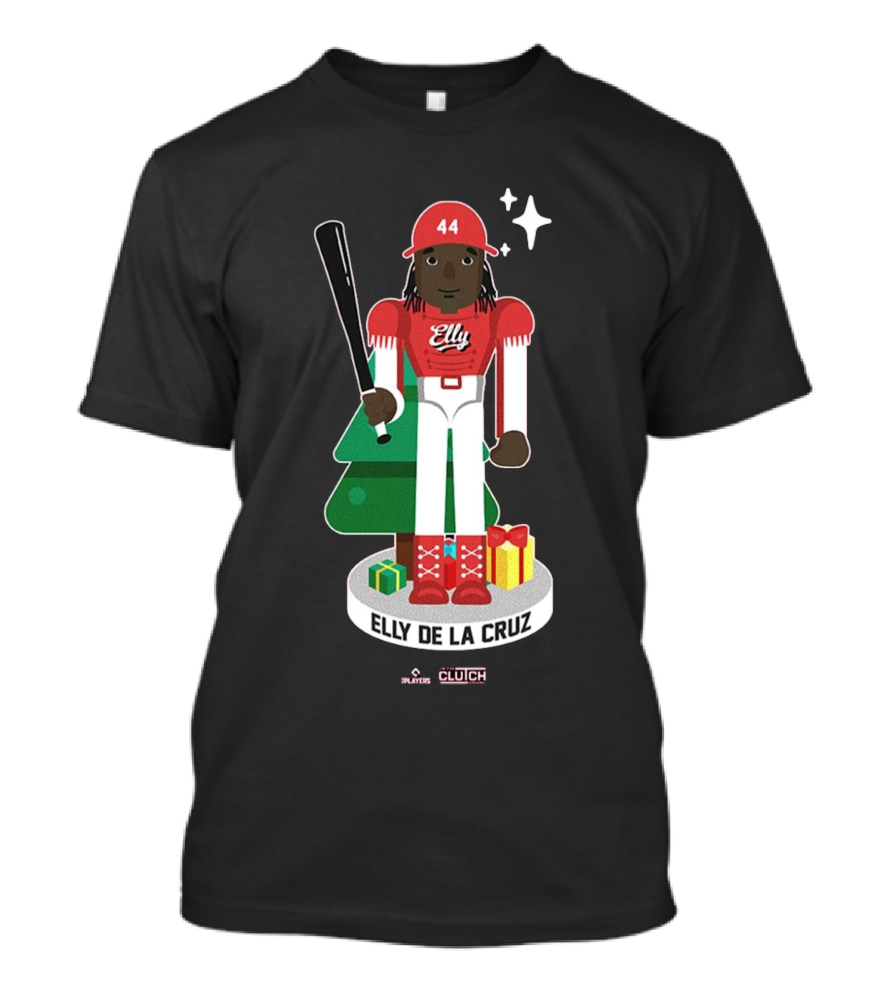 Elly De La Cruz MLBPA Nutcracker Cincinnati Reds MLB Christmas Festive Holiday Clutch Baseball Player Image T-Shirt