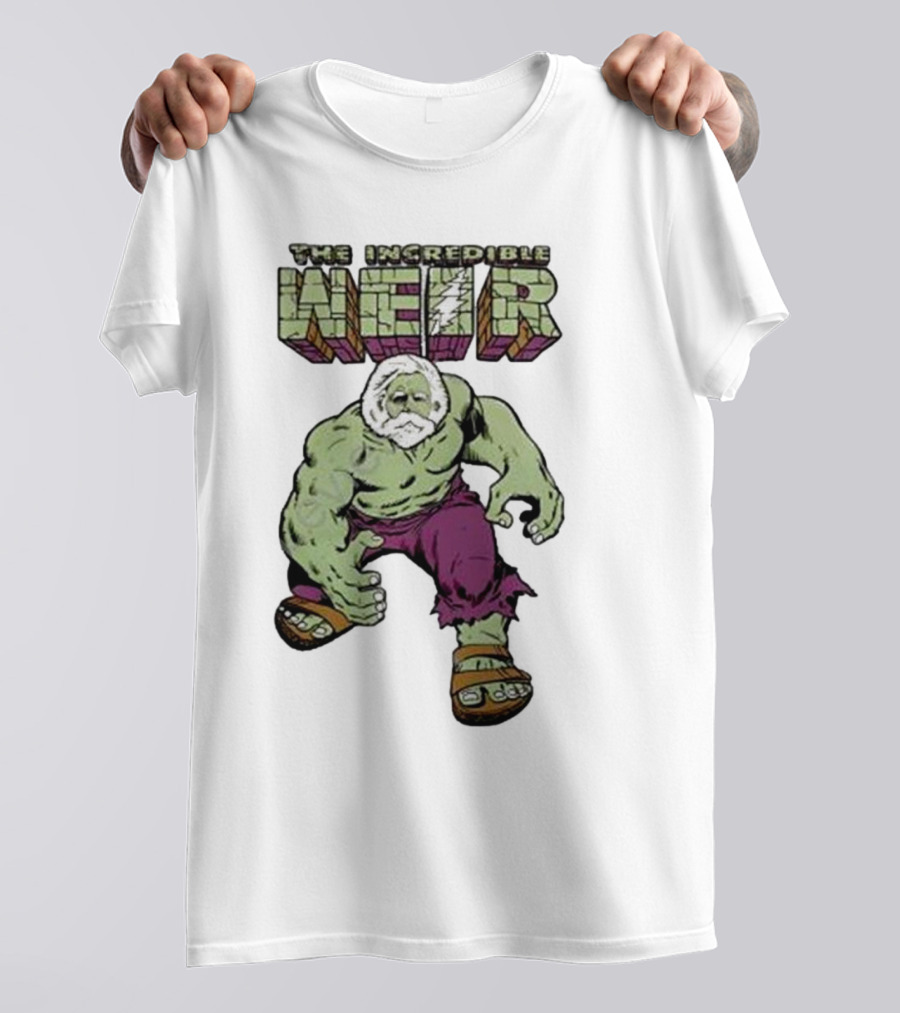 The Incredible Weir Hulk Parody Green Superhero Beard T-Shirt