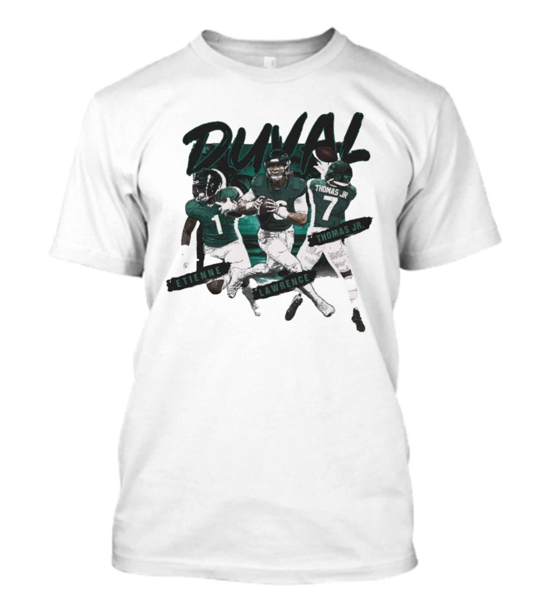 Duval Trevor Lawrence Etienne Thomas Jr Jacksonville Jaguars NFL T-Shirt