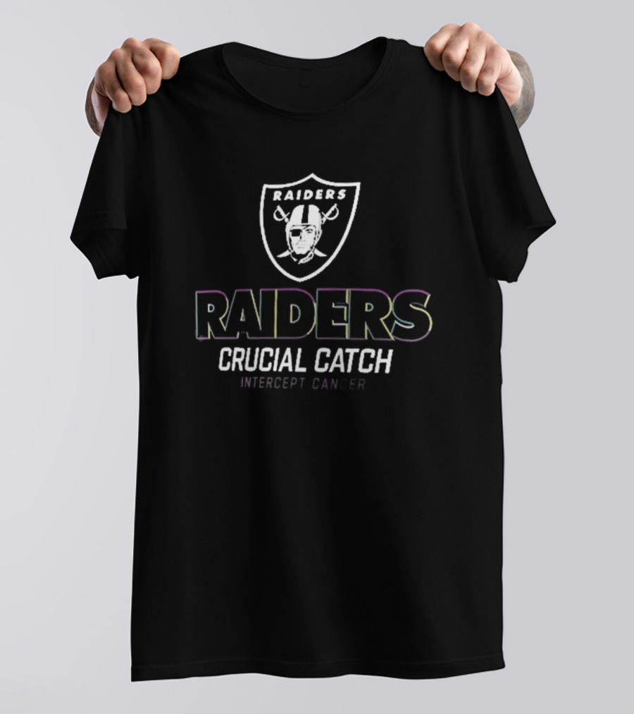 Las Vegas Raiders NFL Football Raiders Crucial Catch Intercept Cancer T-Shirt