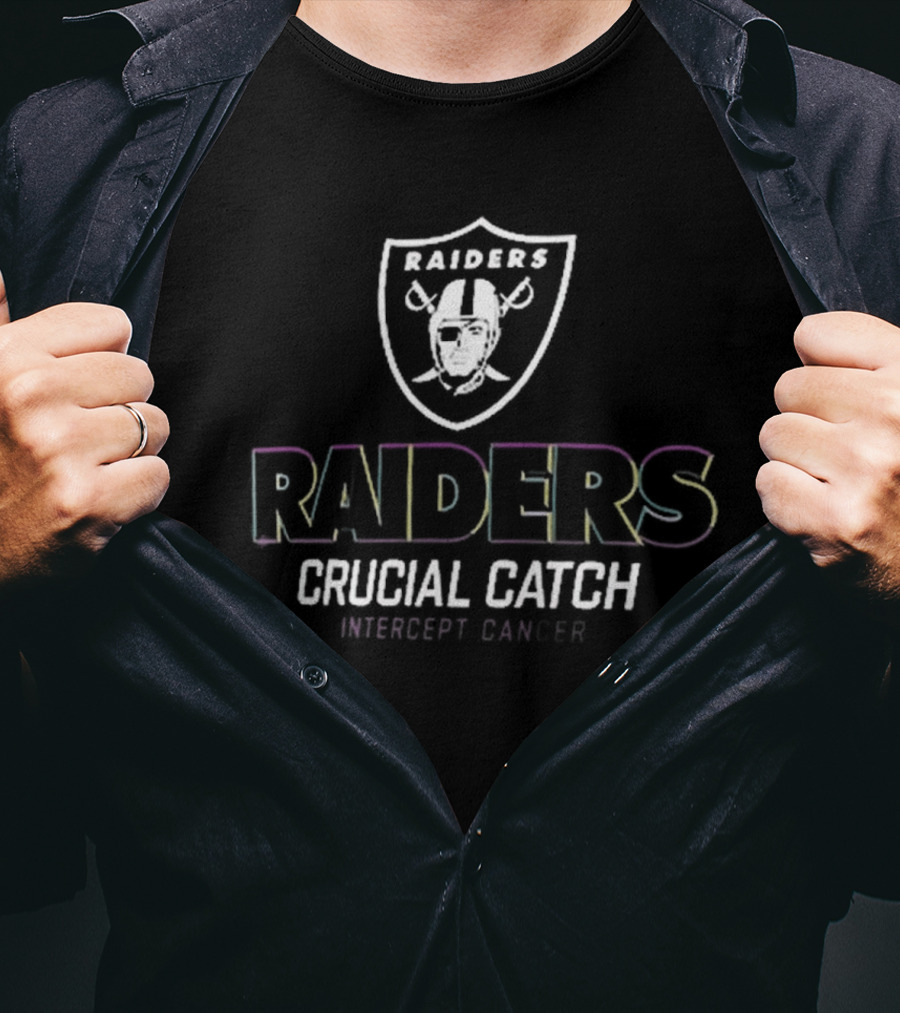 Las Vegas Raiders NFL Football Raiders Crucial Catch Intercept Cancer T-Shirt