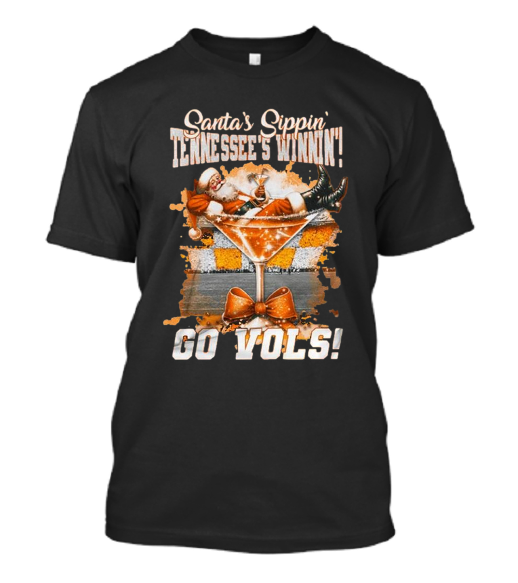 Santa's Sippin' Tennessee's Winnin' Go Vols T-Shirt