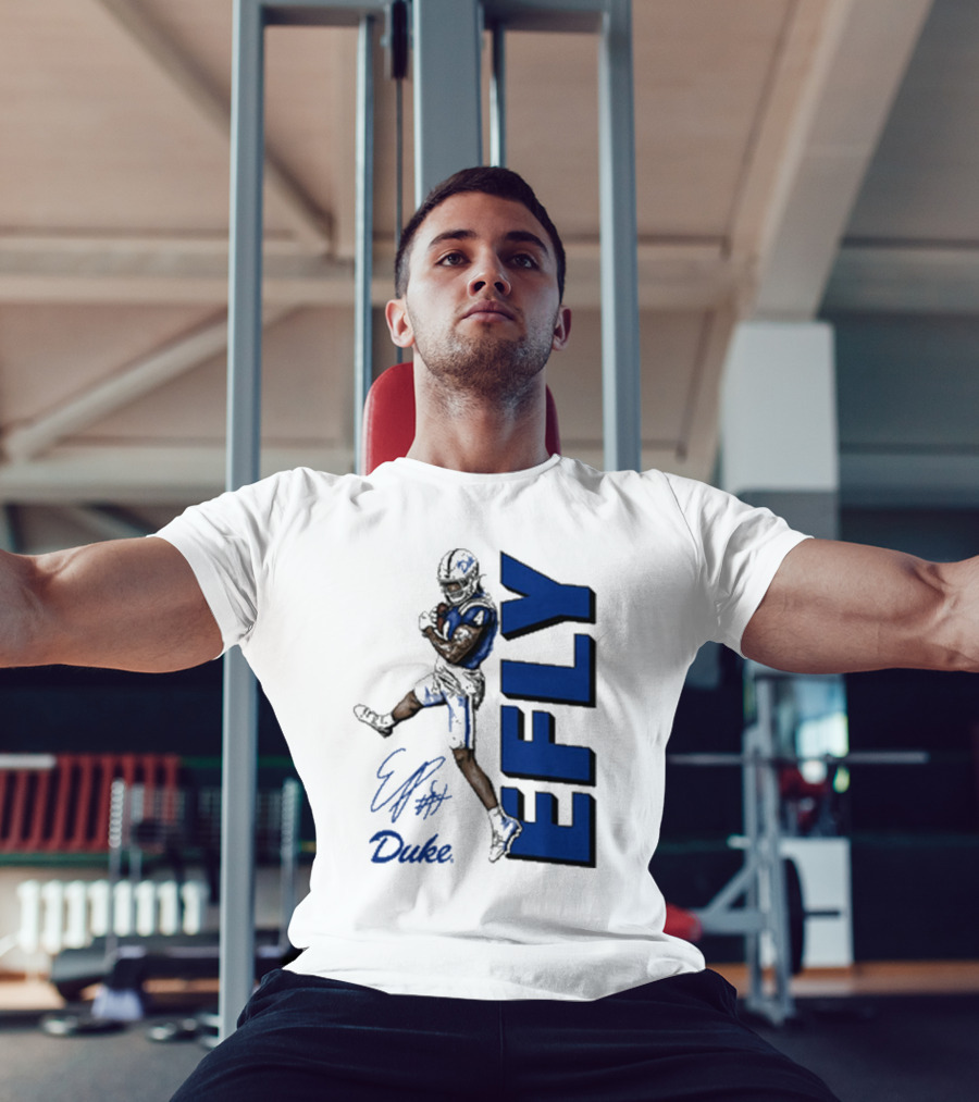 Eli Pancol #4 Duke Blue Devils EFLY Football Signature T-Shirt