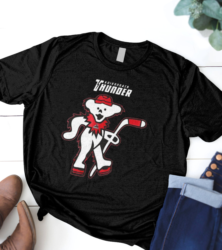 Adirondack Thunder Grateful Dead Night 2025 Hockey Bear T-Shirt
